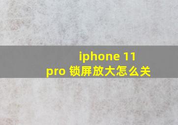 iphone 11 pro 锁屏放大怎么关